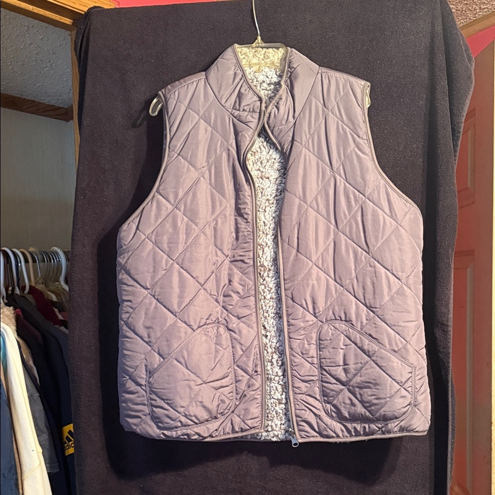 Maurices Quilted Silver Vest